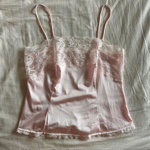 vintage baby pink lace top